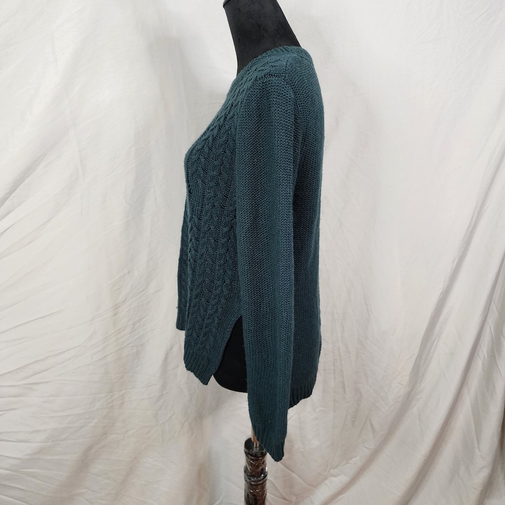 TAYLOR & SAGE Size Medium Open Cable Knit Lightweight Crew Neck Sweater Preppy - Picture 3 of 8